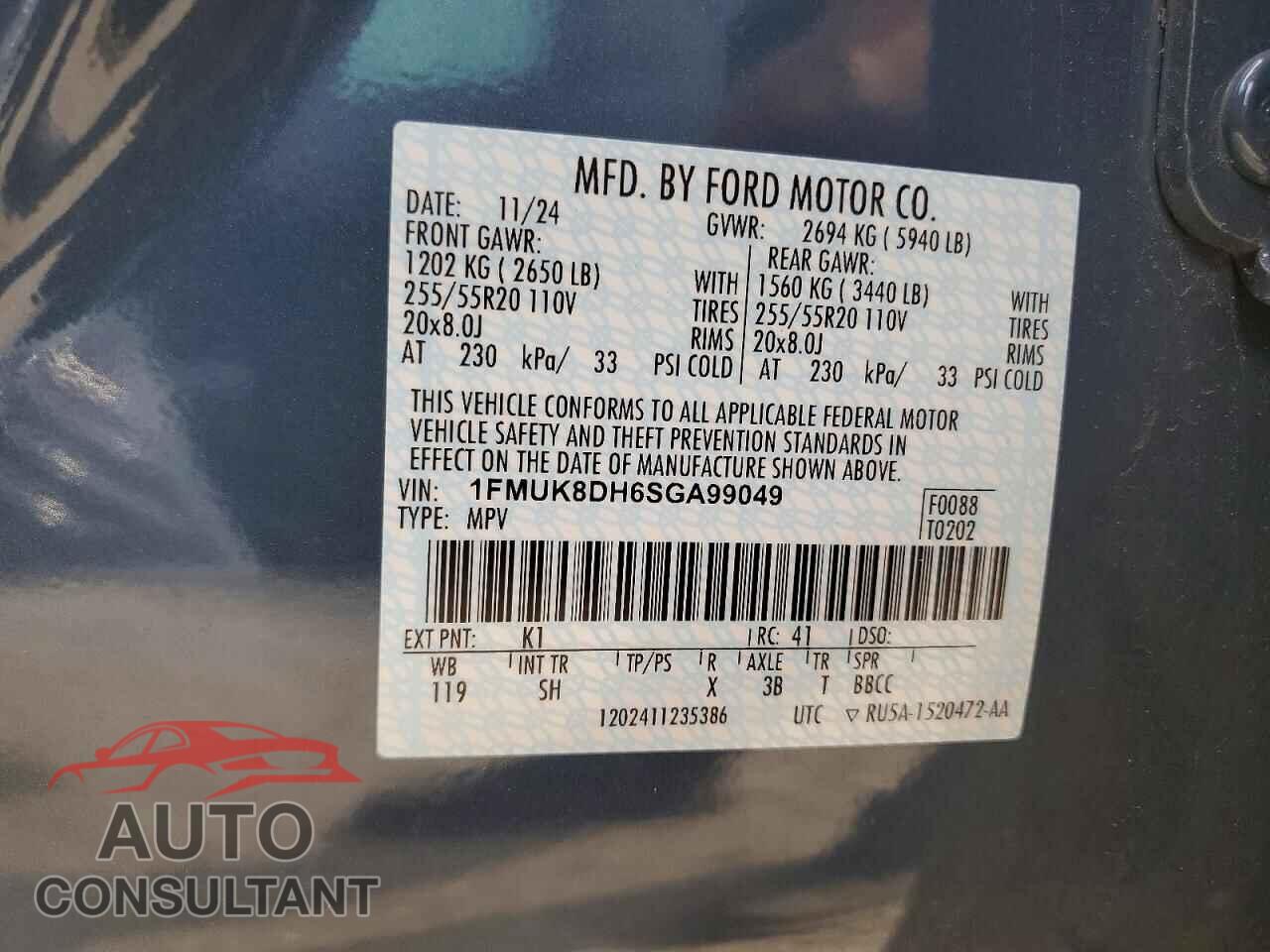 FORD EXPLORER 2025 - 1FMUK8DH6SGA99049