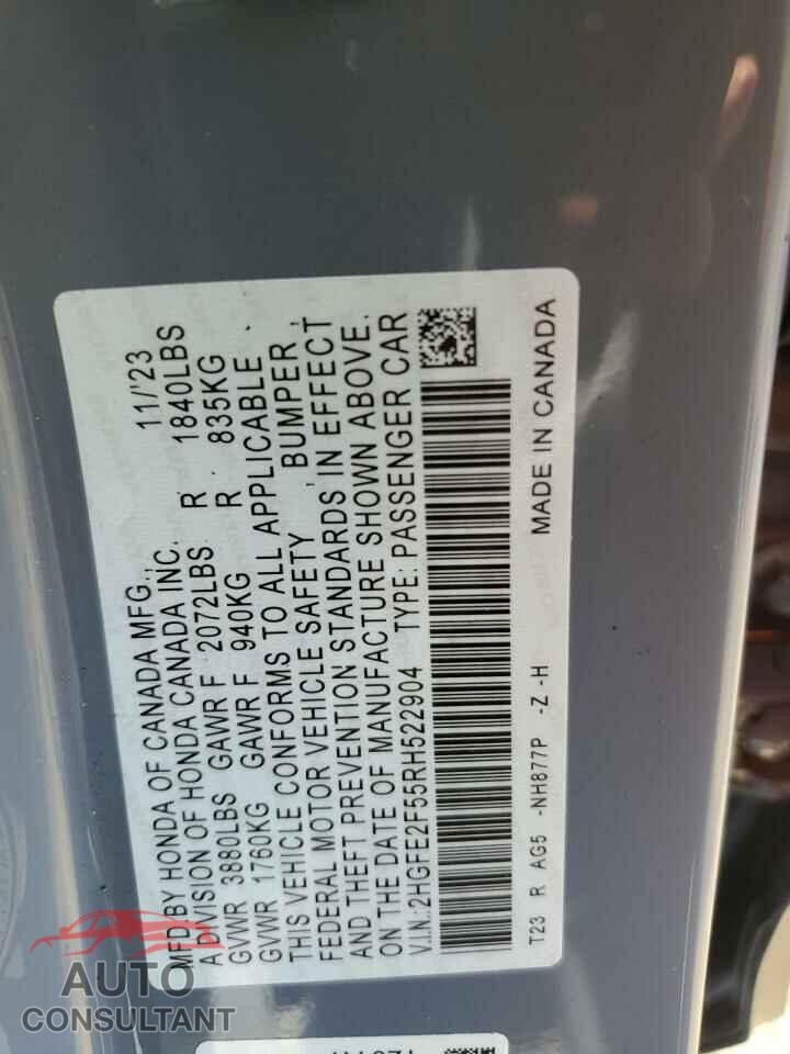 HONDA CIVIC 2024 - 2HGFE2F55RH522904