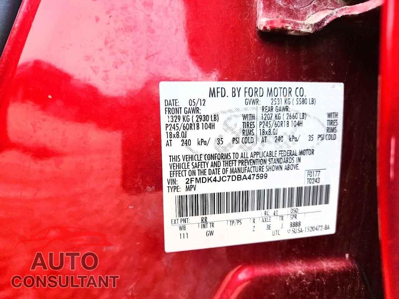 FORD EDGE 2013 - 2FMDK4JC7DBA47599