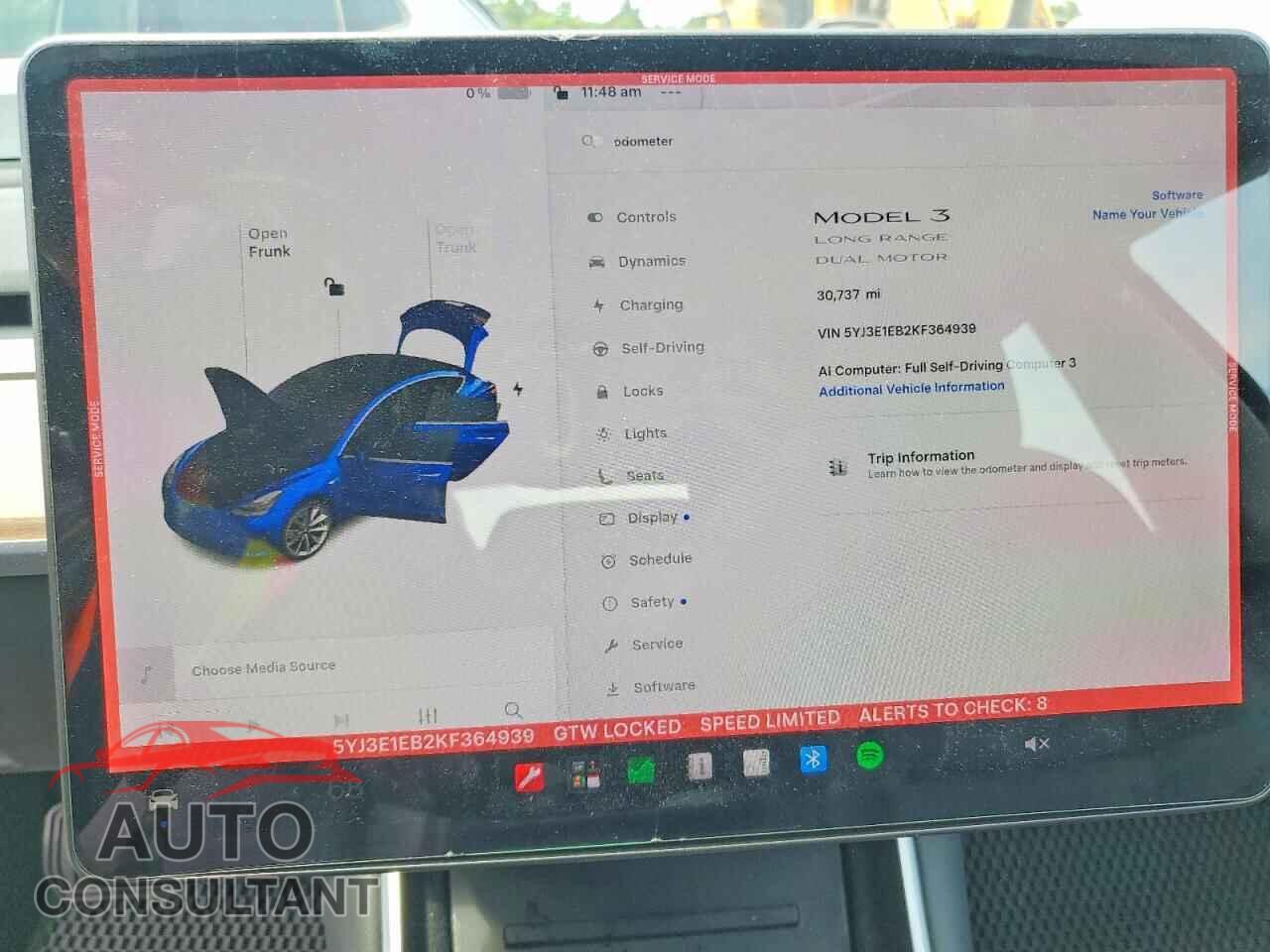 TESLA MODEL 3 2019 - 5YJ3E1EB2KF364939