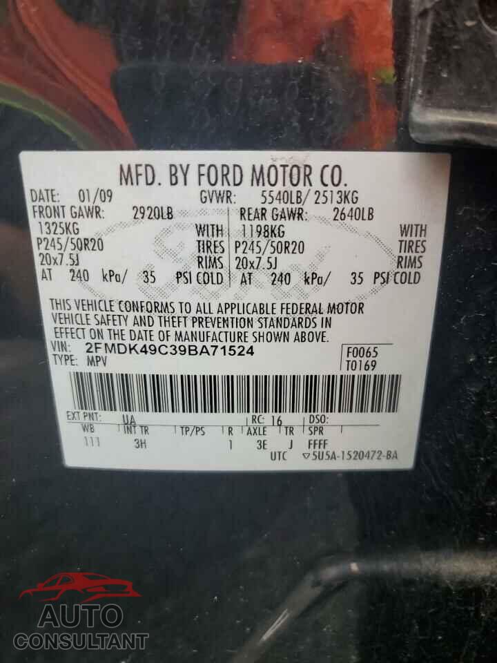FORD EDGE 2009 - 2FMDK49C39BA71524