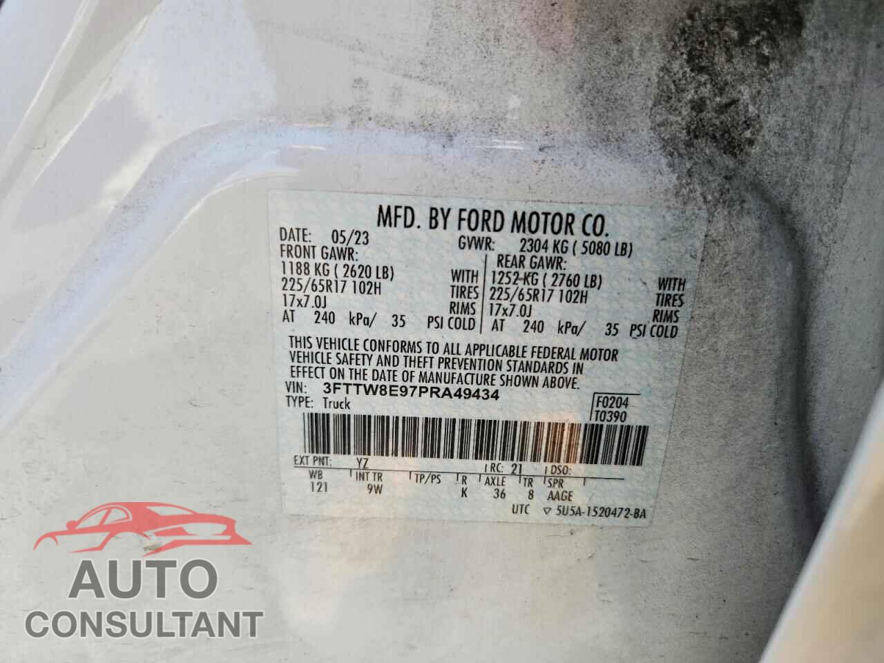 FORD MAVERICK 2023 - 3FTTW8E97PRA49434