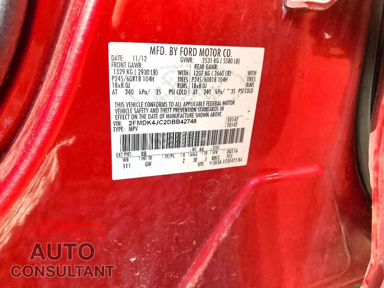 FORD EDGE 2013 - 2FMDK4JC2DBB42748
