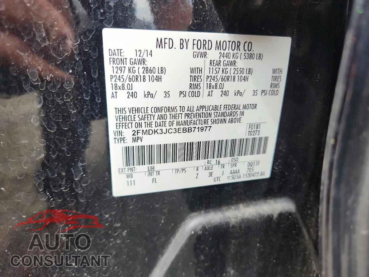 FORD EDGE 2014 - 2FMDK3JC3EBB71977