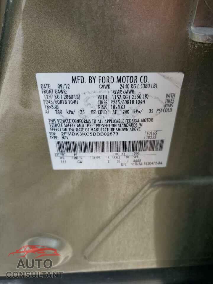 FORD EDGE 2013 - 2FMDK3KC5DBB02673