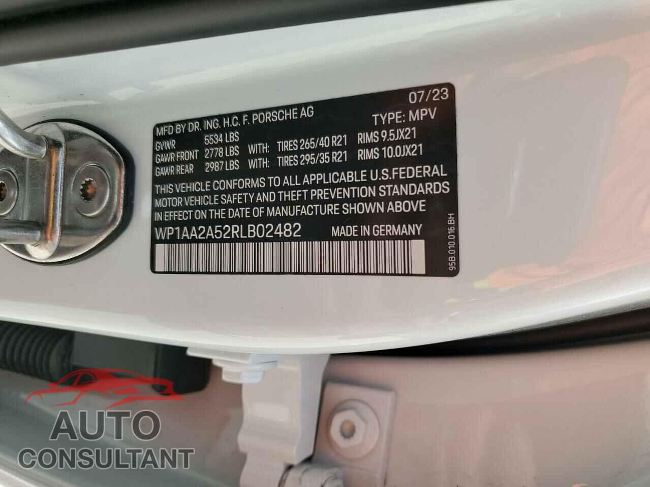 PORSCHE MACAN BASE 2024 - WP1AA2A52RLB02482