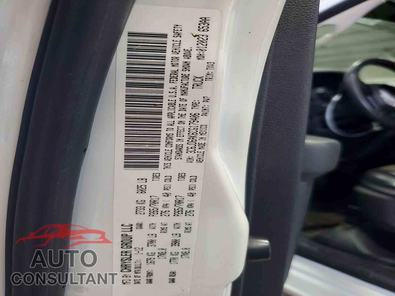 DODGE RAM 1500 2012 - 3C6JD6AK6CG179406