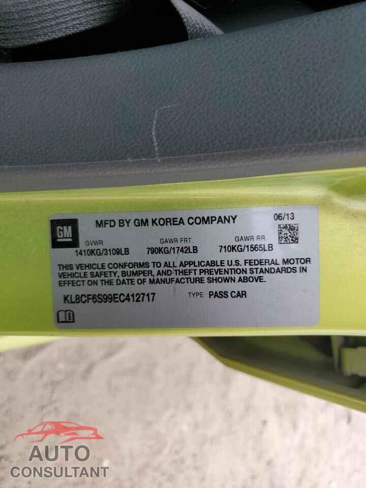 CHEVROLET SPARK 2014 - KL8CF6S99EC412717