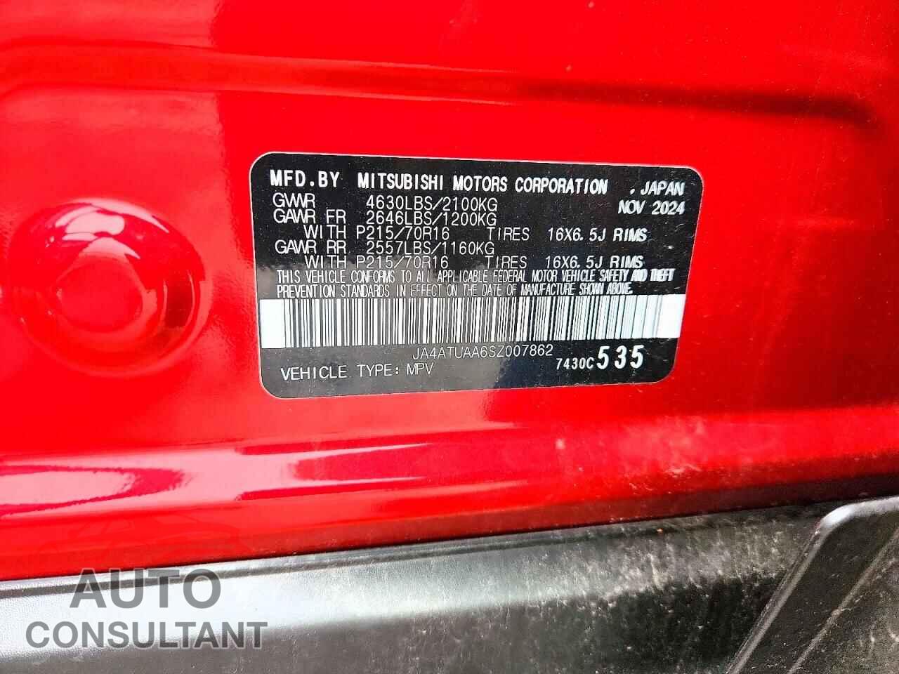 MITSUBISHI ECLIPSE 2025 - JA4ATUAA6SZ007862