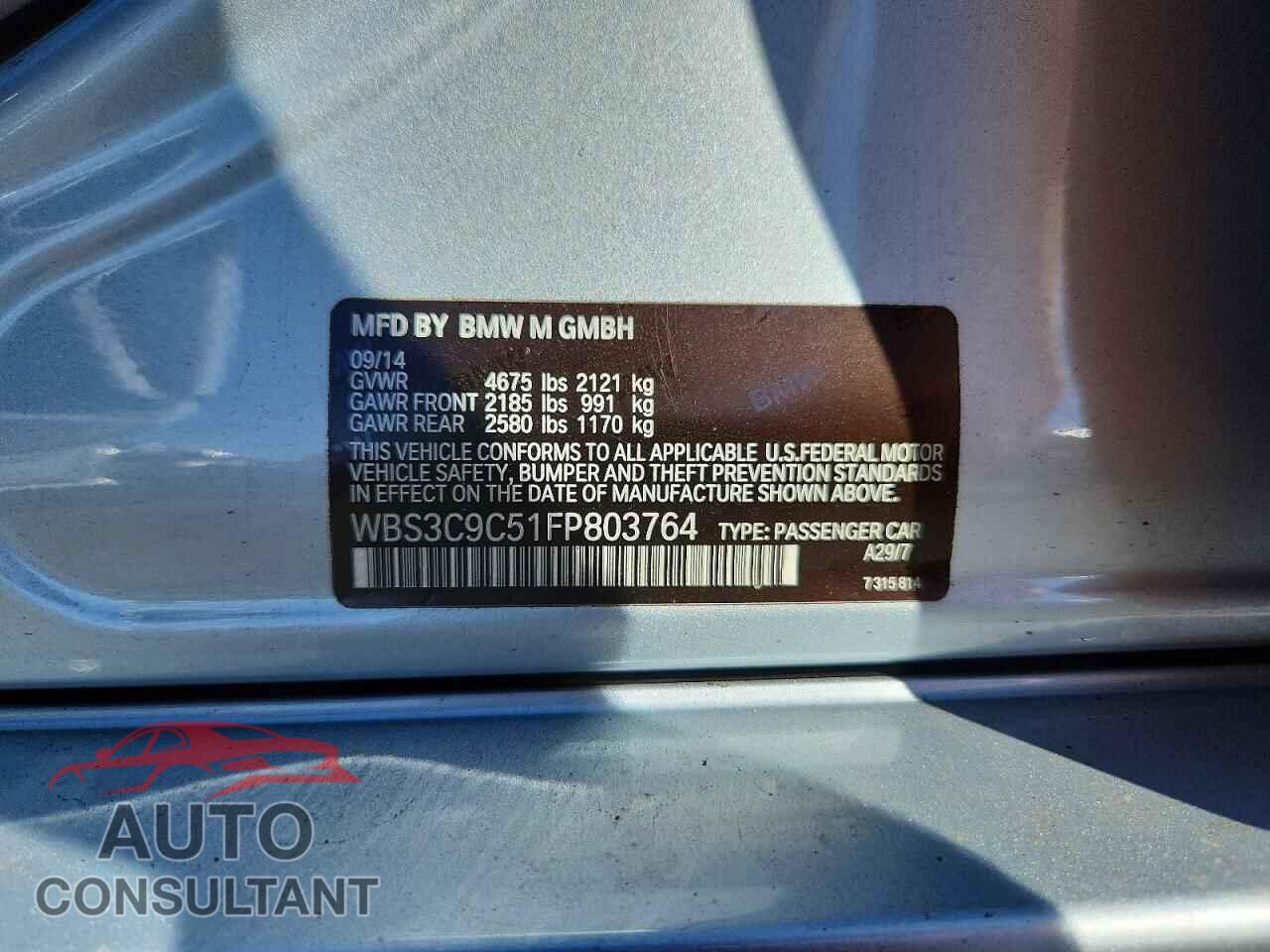 BMW M3 2015 - WBS3C9C51FP803764
