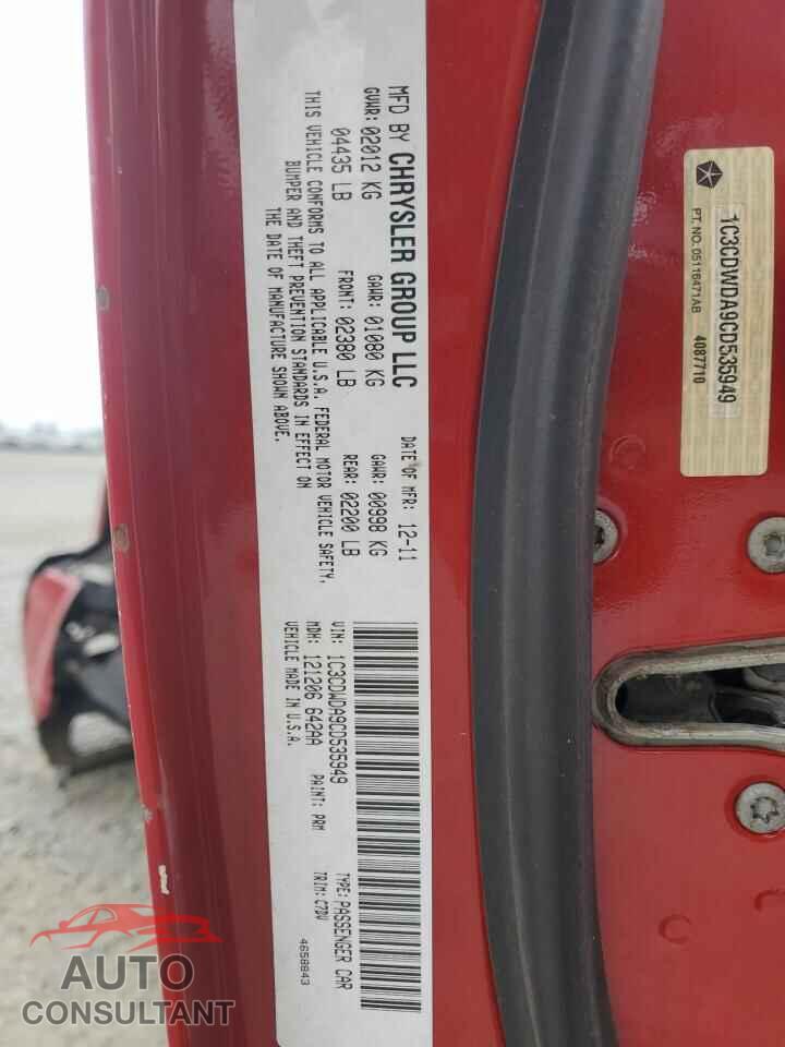 DODGE CALIBER 2012 - 1C3CDWDA9CD535949