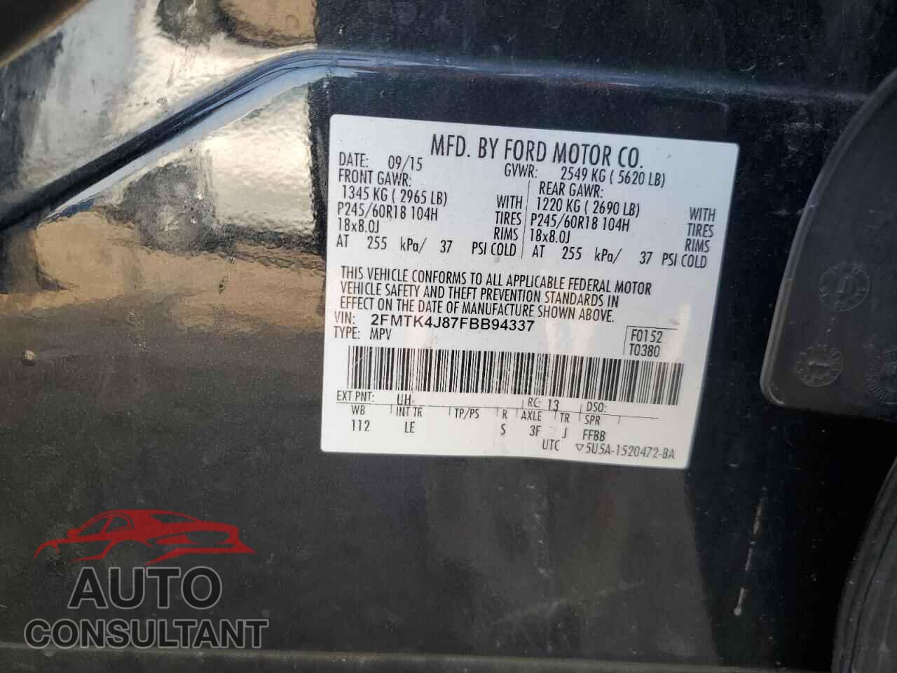 FORD EDGE 2015 - 2FMTK4J87FBB94337
