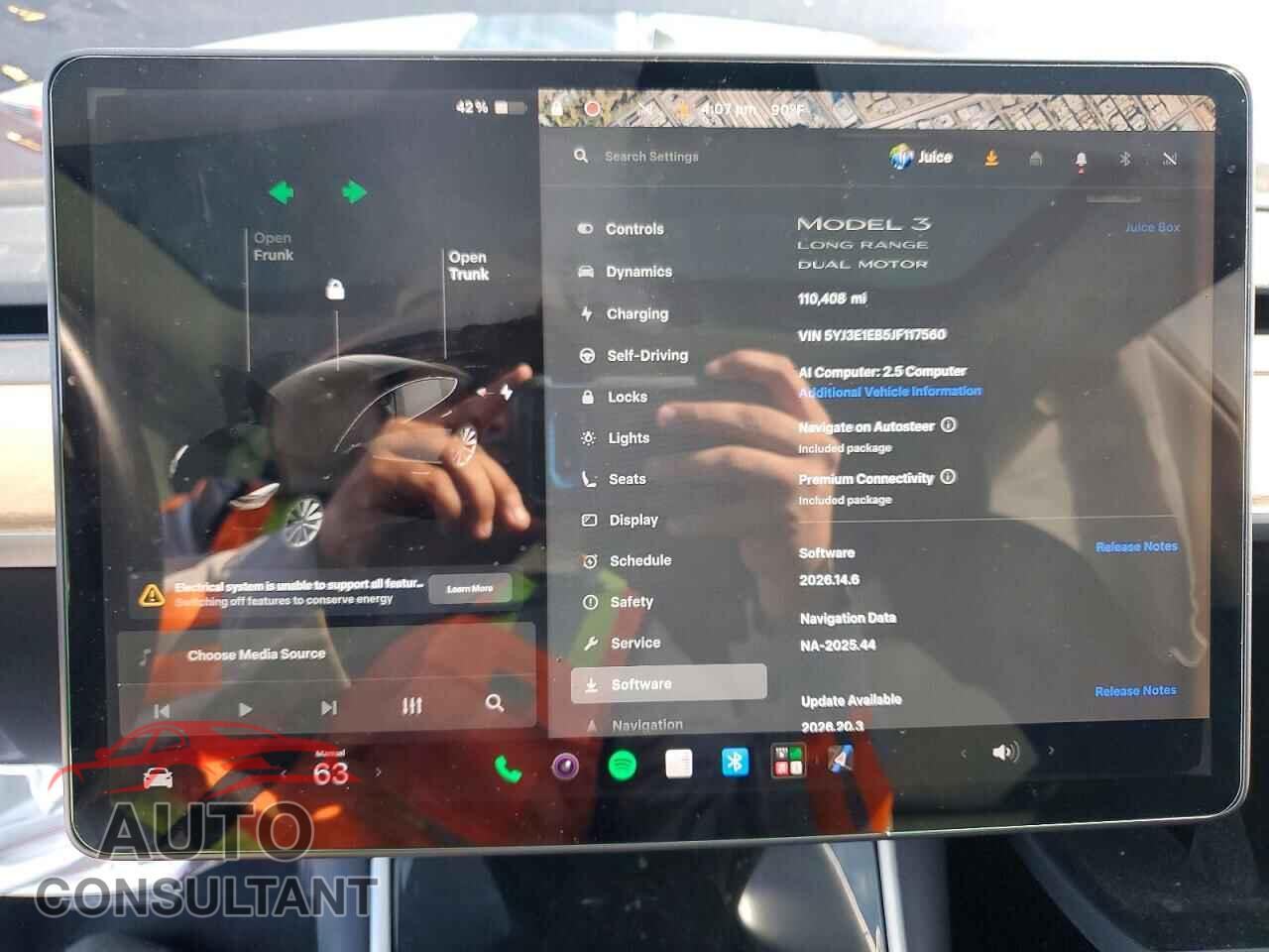 TESLA MODEL 3 2018 - 5YJ3E1EB5JF117560