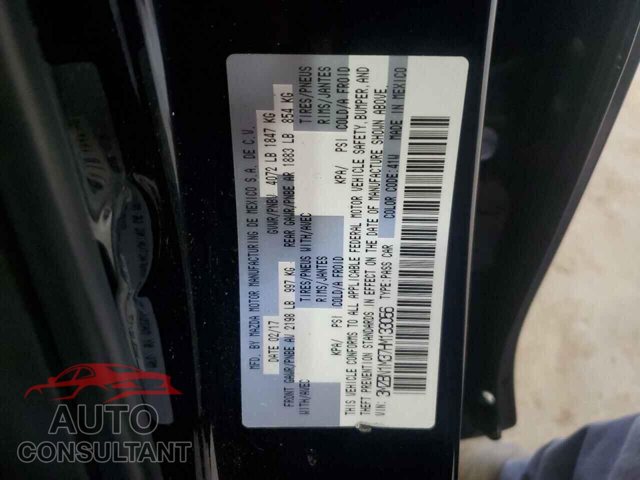 MAZDA 3 2017 - 3MZBN1M37HM133056