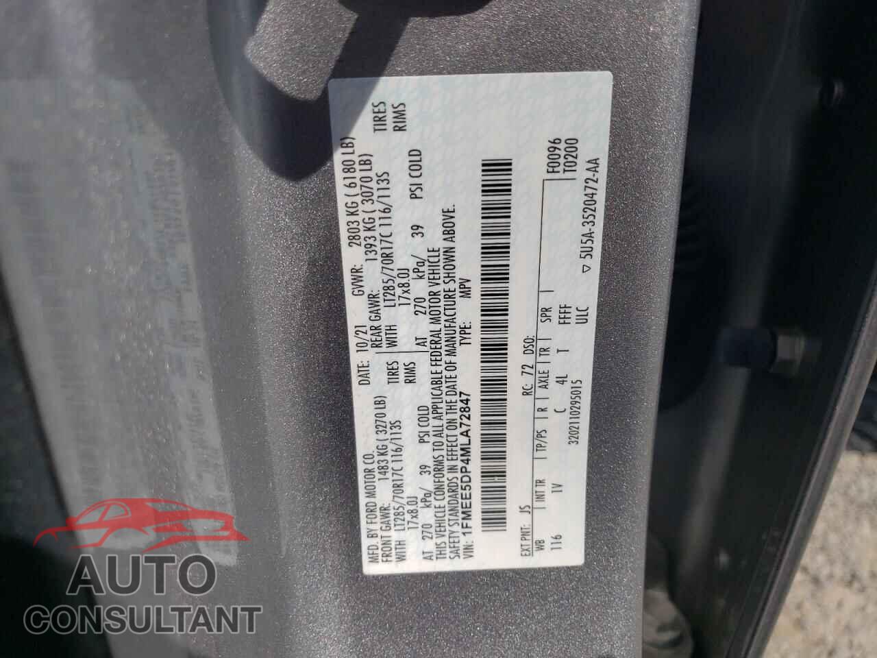 FORD BRONCO 2021 - 1FMEE5DP4MLA72847