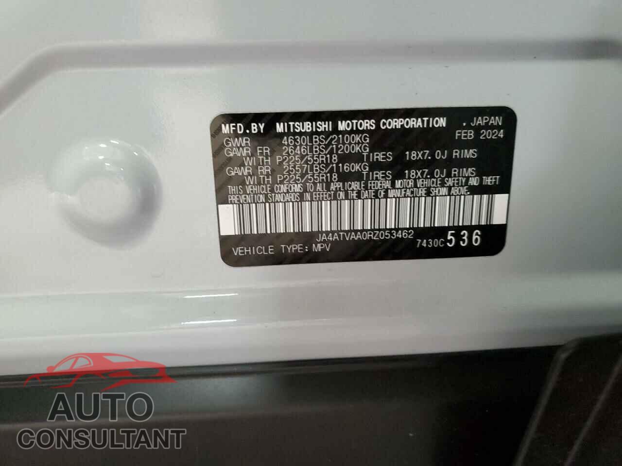 MITSUBISHI ECLIPSE 2024 - JA4ATVAA0RZ053462