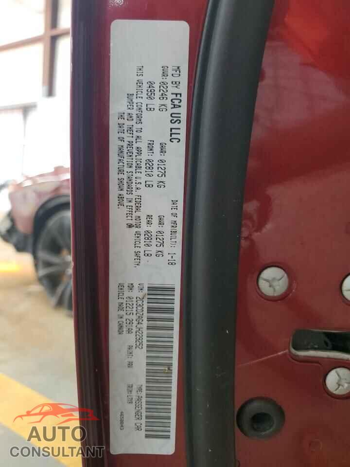 DODGE CHALLENGER 2018 - 2C3CDZAG4JH229252