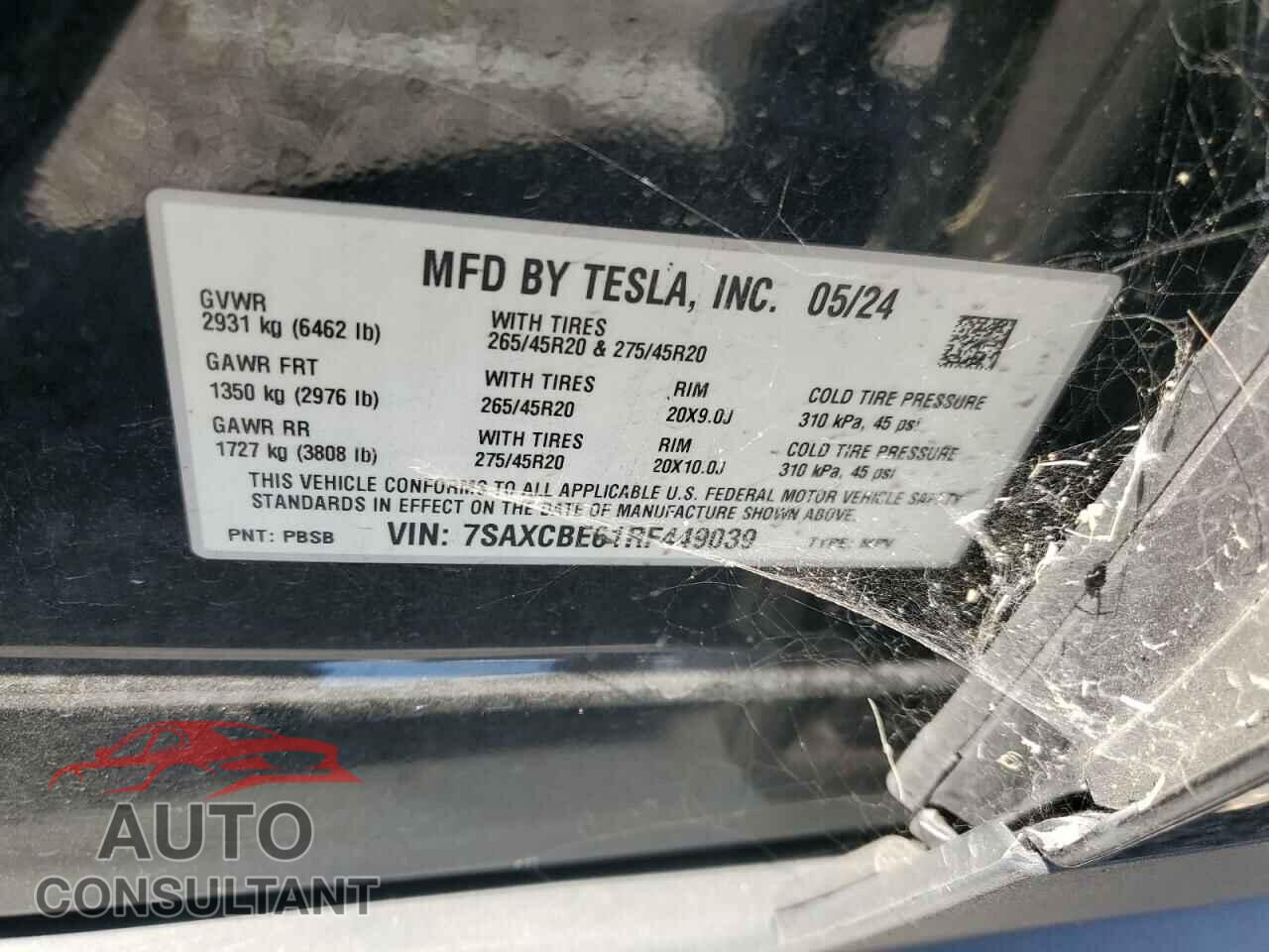 TESLA MODEL X 2024 - 7SAXCBE61RF449039