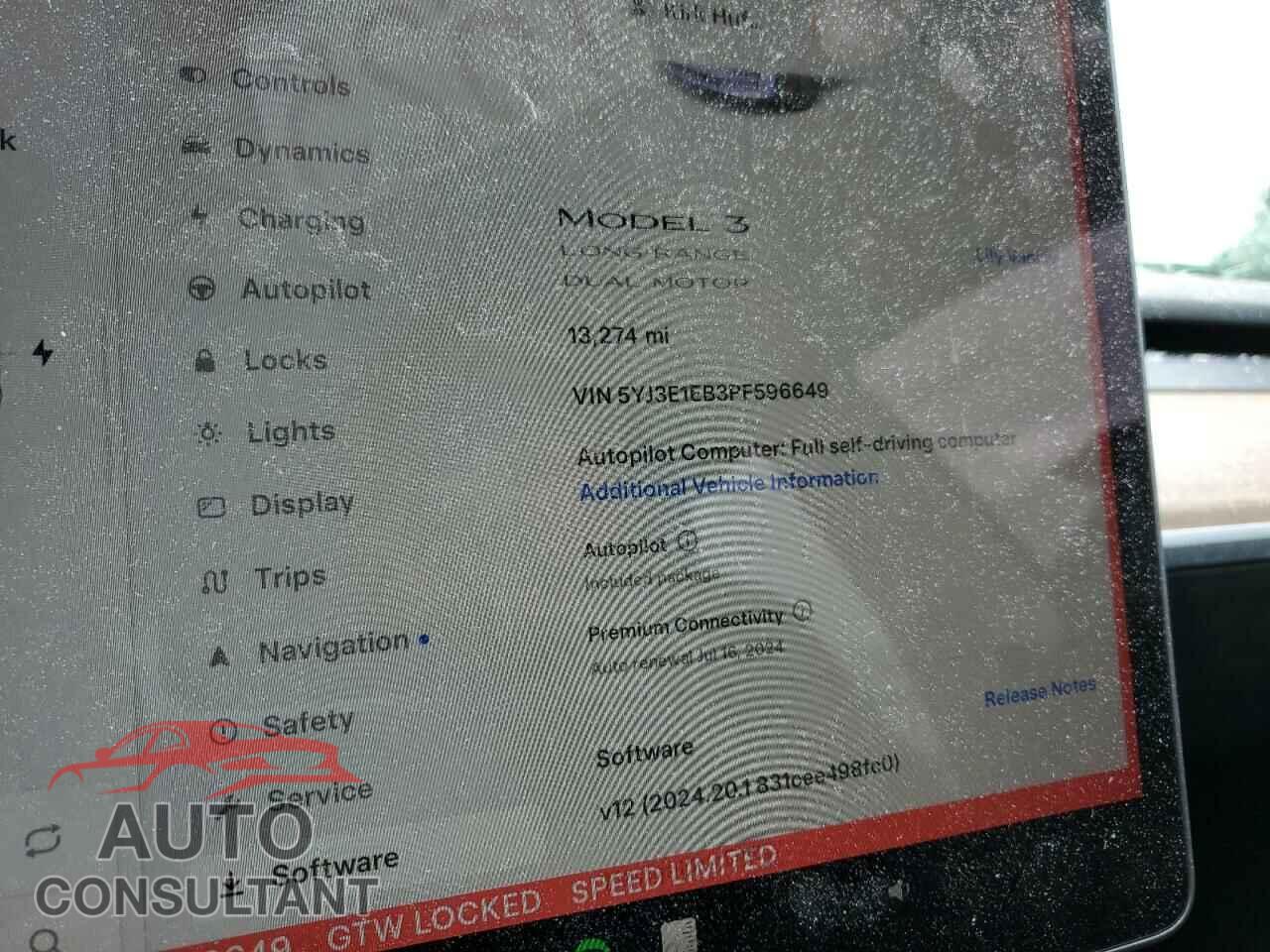 TESLA MODEL 3 2023 - 5YJ3E1EB3PF596649