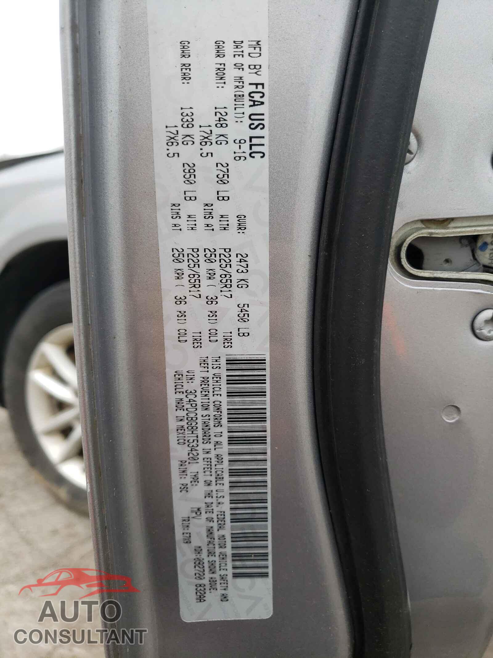 DODGE JOURNEY 2017 - 3C4PDCBG8HT534201