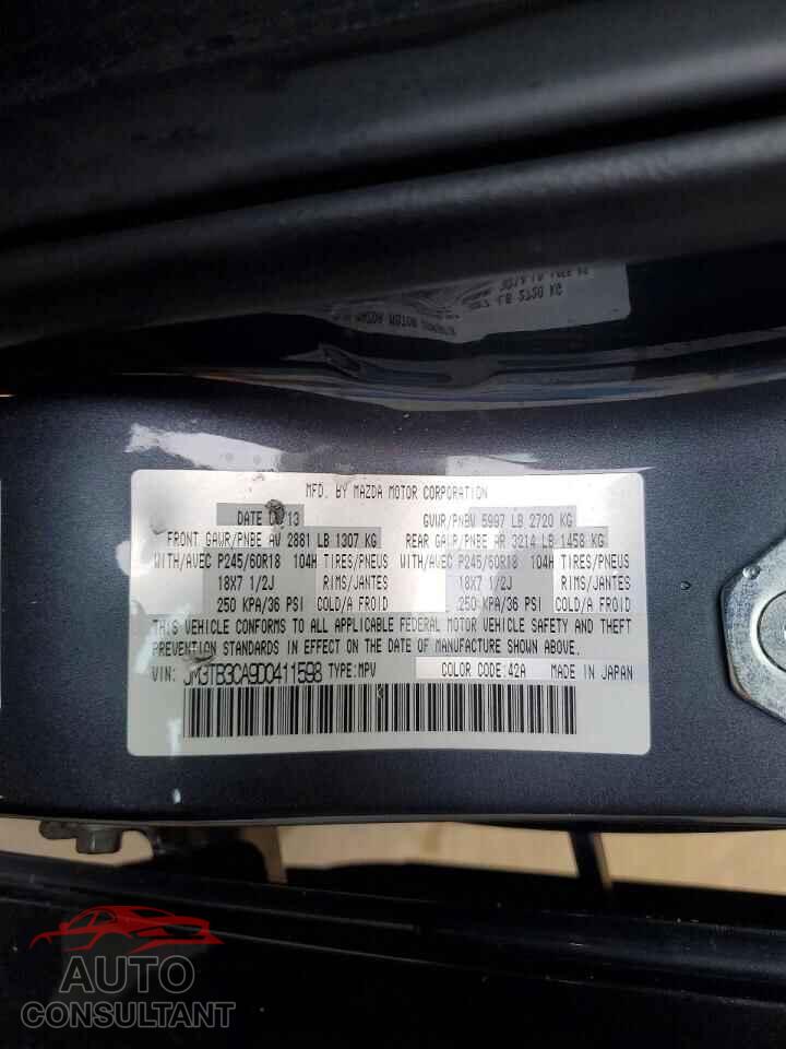 MAZDA CX-9 2013 - JM3TB3CA9D0411598