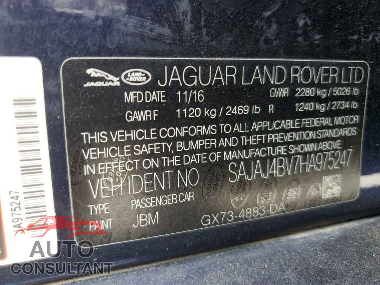 JAGUAR XE 2017 - SAJAJ4BV7HA975247