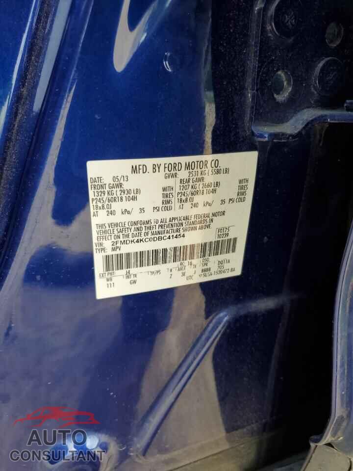 FORD EDGE 2013 - 2FMDK4KC0DBC41454
