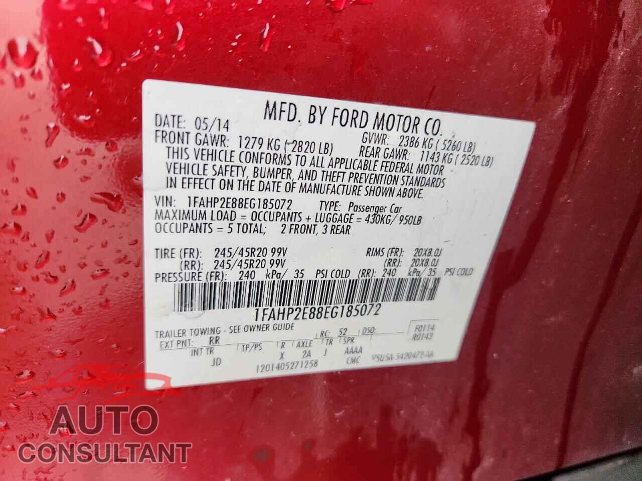 FORD TAURUS 2014 - 1FAHP2E88EG185072