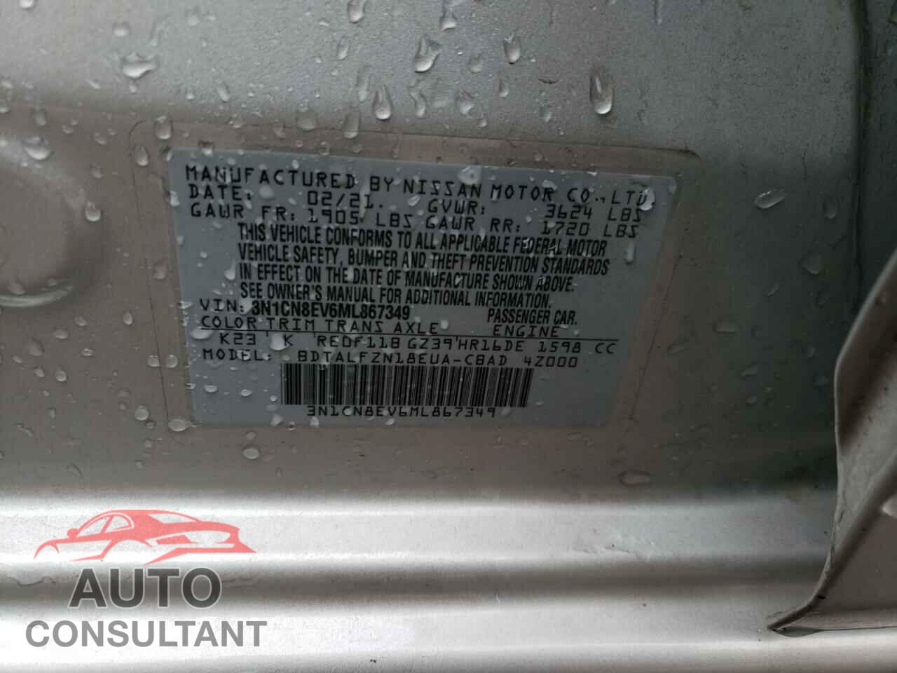 NISSAN VERSA 2021 - 3N1CN8EV6ML867349