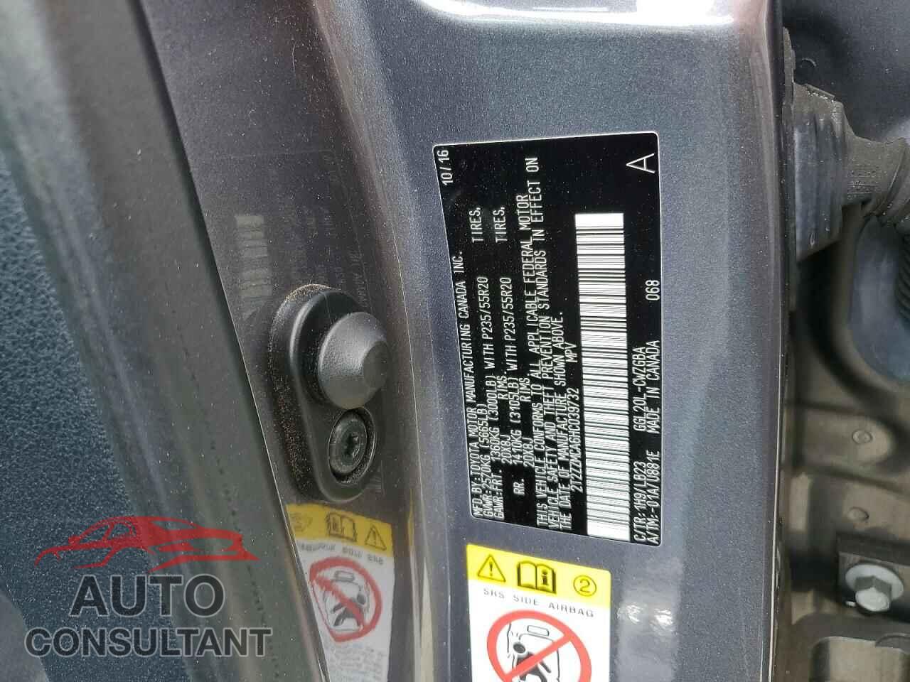 LEXUS RX350 2017 - 2T2ZZMCA6HC039732