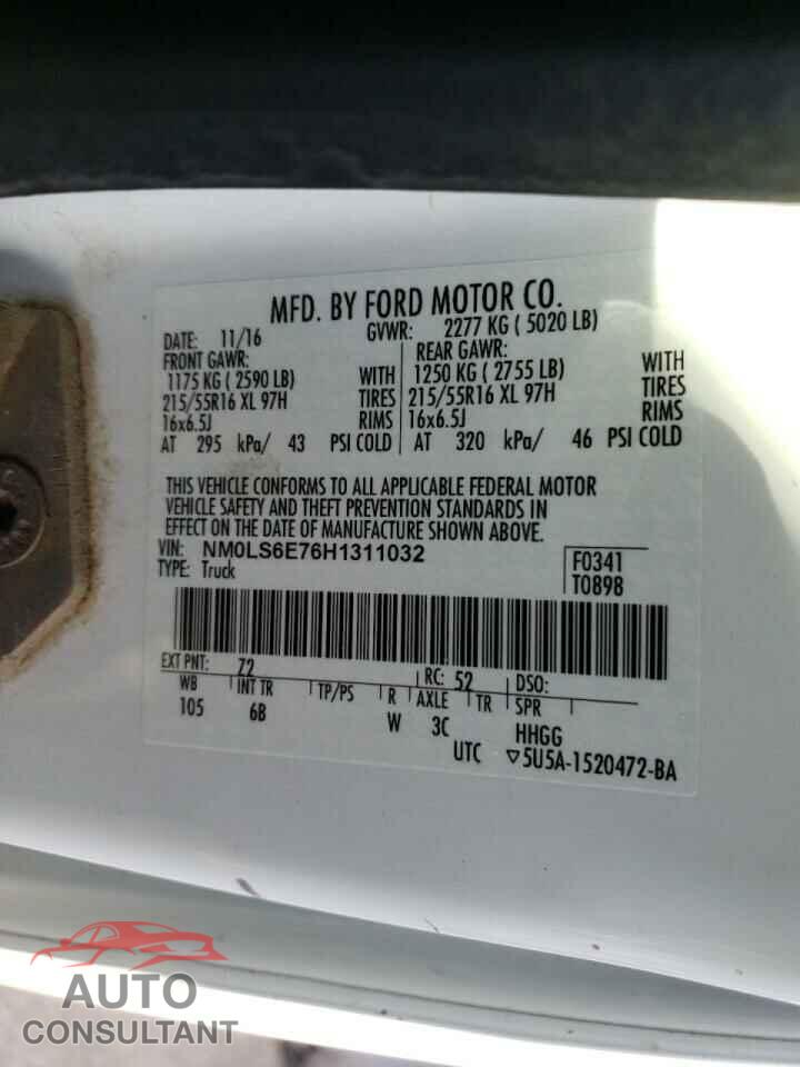 FORD TRANSIT CO 2017 - NM0LS6E76H1311032