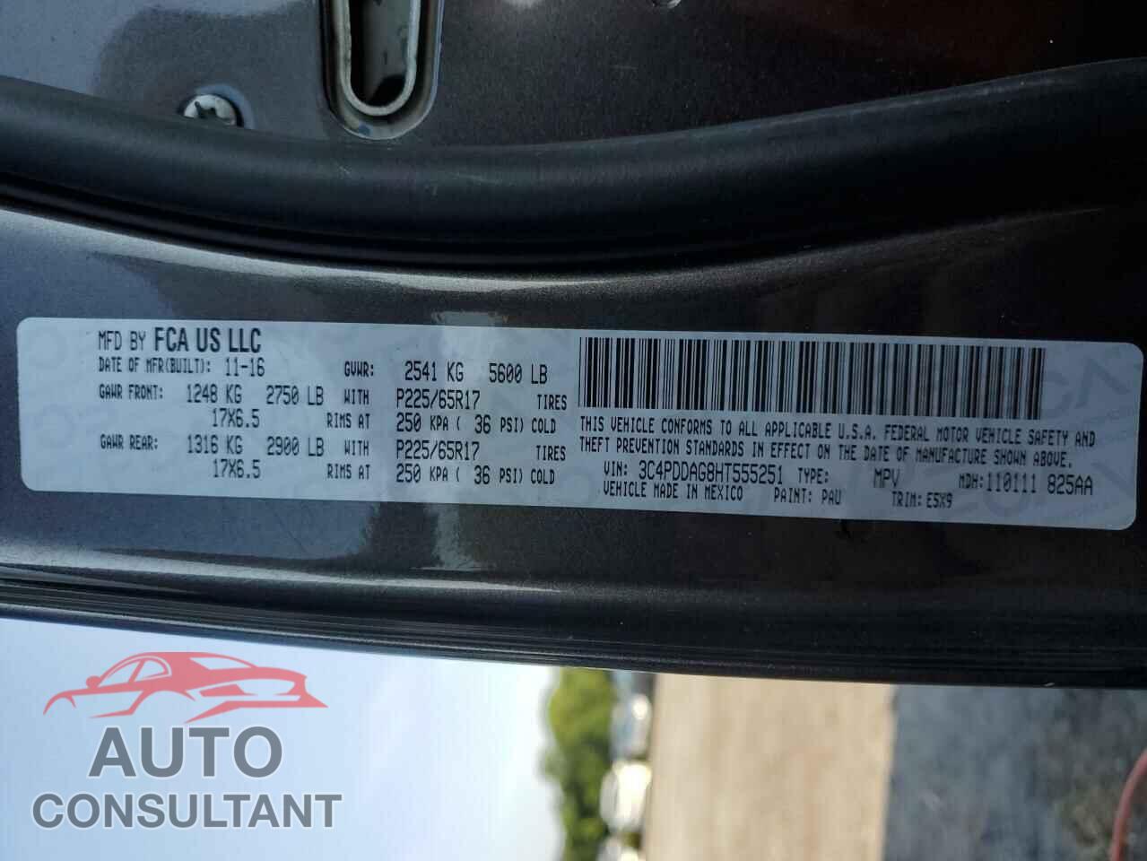 DODGE JOURNEY 2017 - 3C4PDDAG8HT555251