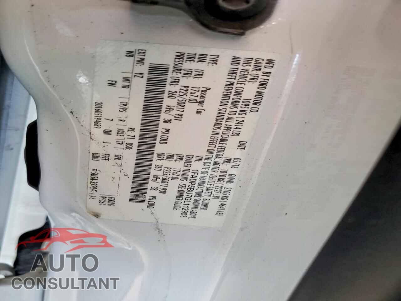 FORD CMAX 2016 - 1FADP5BU7GL112903