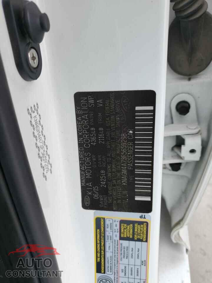 KIA OPTIMA 2015 - KNAGM4A73F5659298