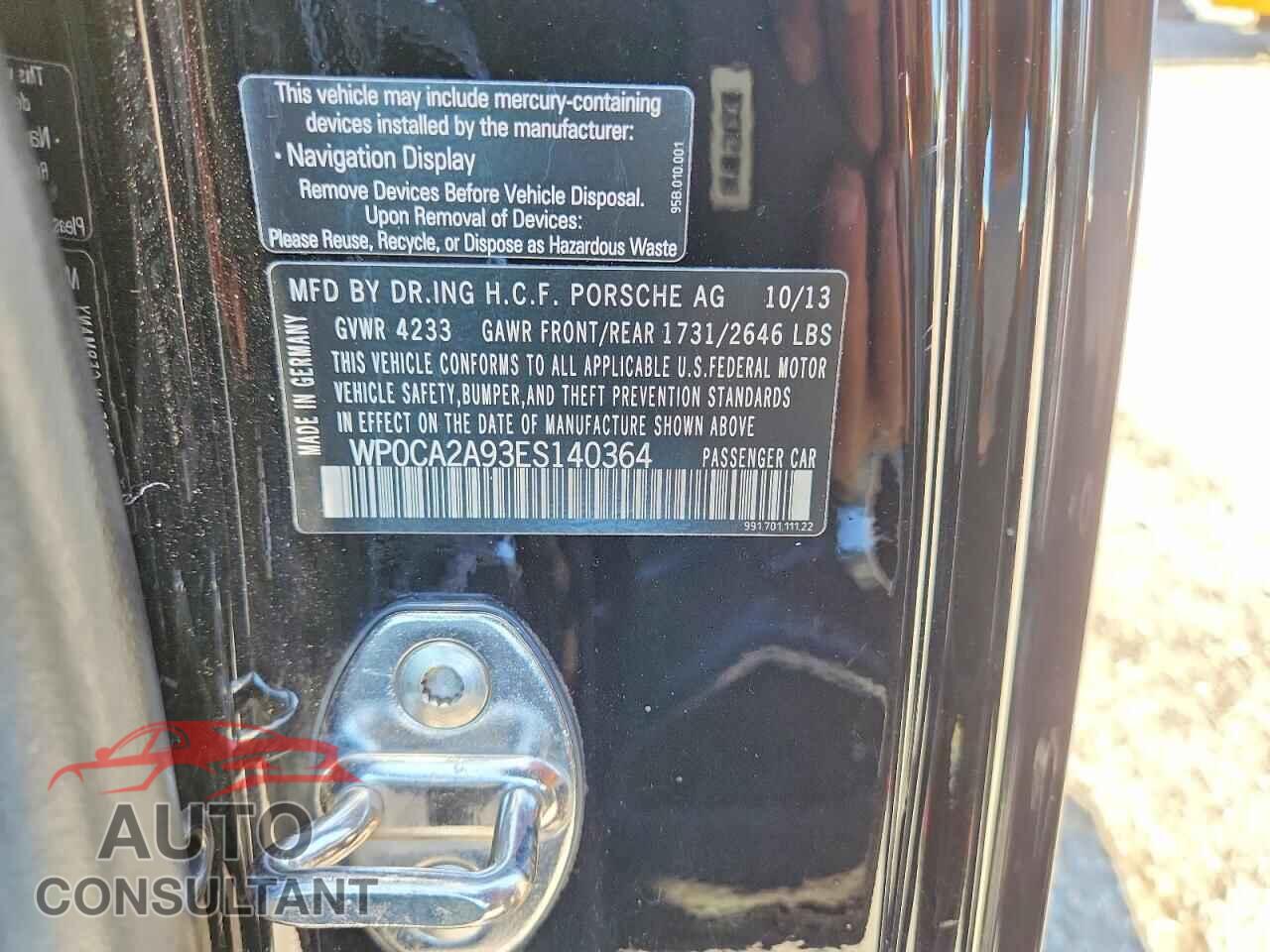 PORSCHE 911 2014 - WP0CA2A93ES140364