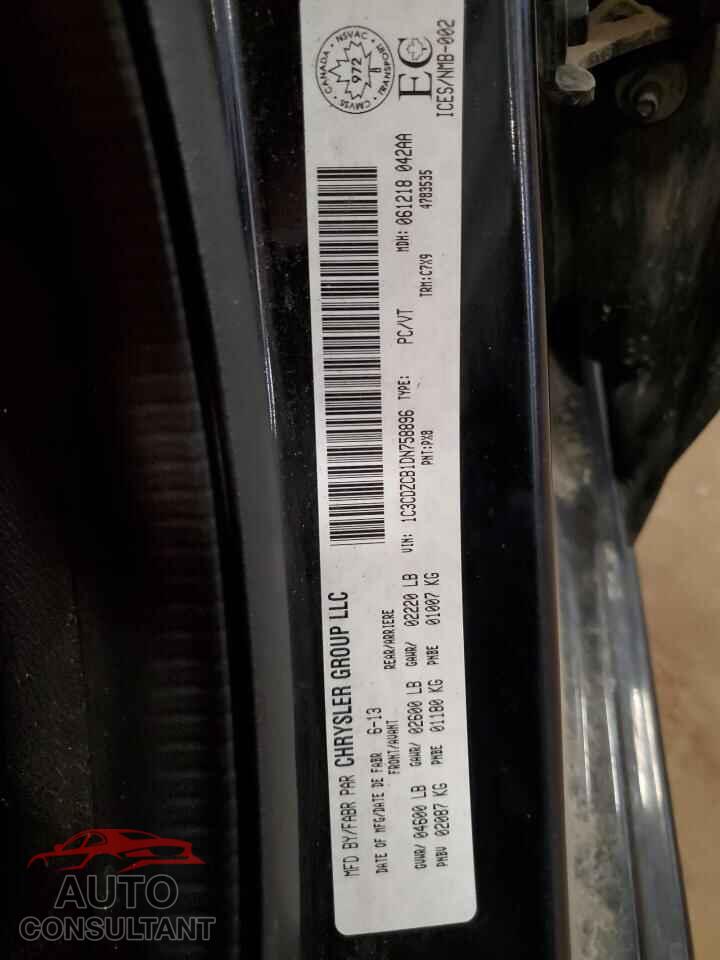 DODGE AVENGER 2013 - 1C3CDZCB1DN758896
