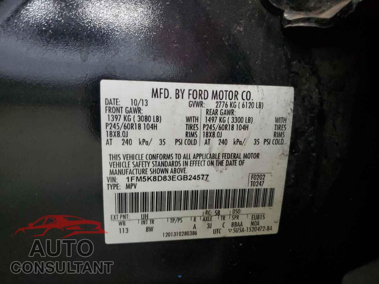 FORD EXPLORER 2014 - 1FM5K8D83EGB24577