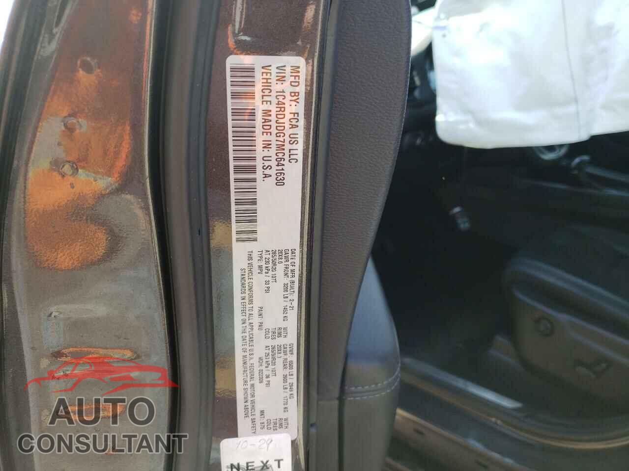 DODGE DURANGO 2021 - 1C4RDJDG7MC641630