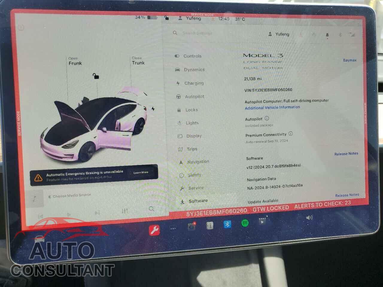 TESLA MODEL 3 2021 - 5YJ3E1EB8MF060260