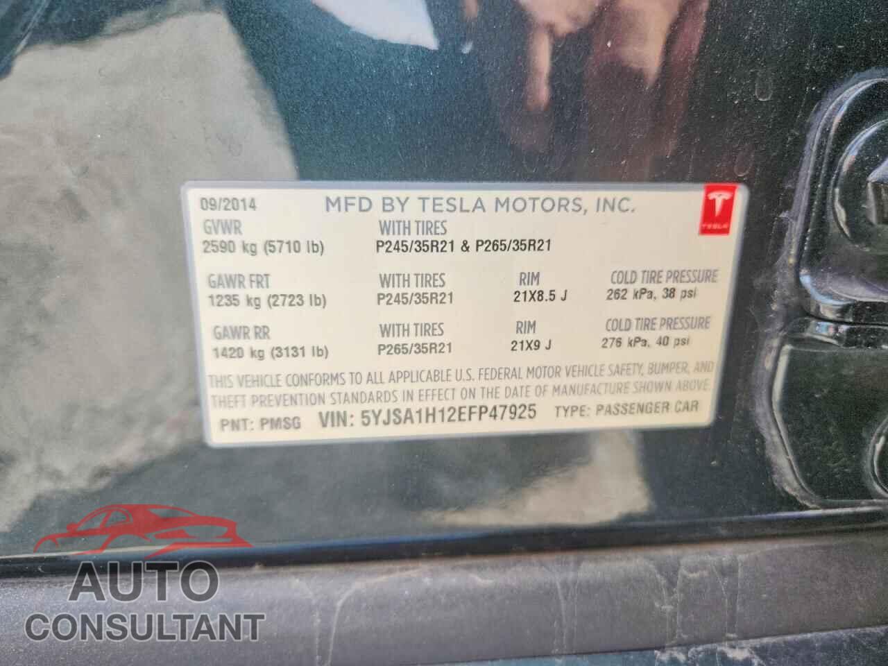 TESLA MODEL S 2014 - 5YJSA1H12EFP47925