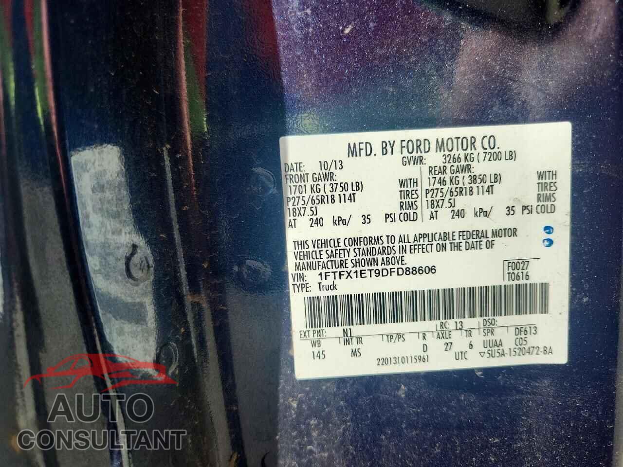 FORD F150 2013 - 1FTFX1ET9DFD88606