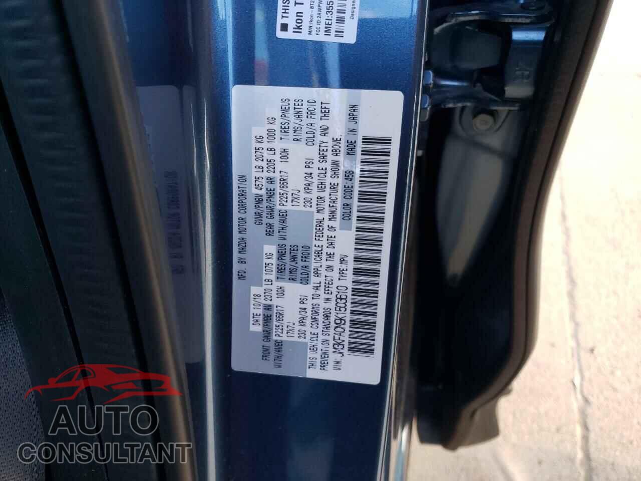 MAZDA CX-5 2019 - JM3KFACM9K1503610