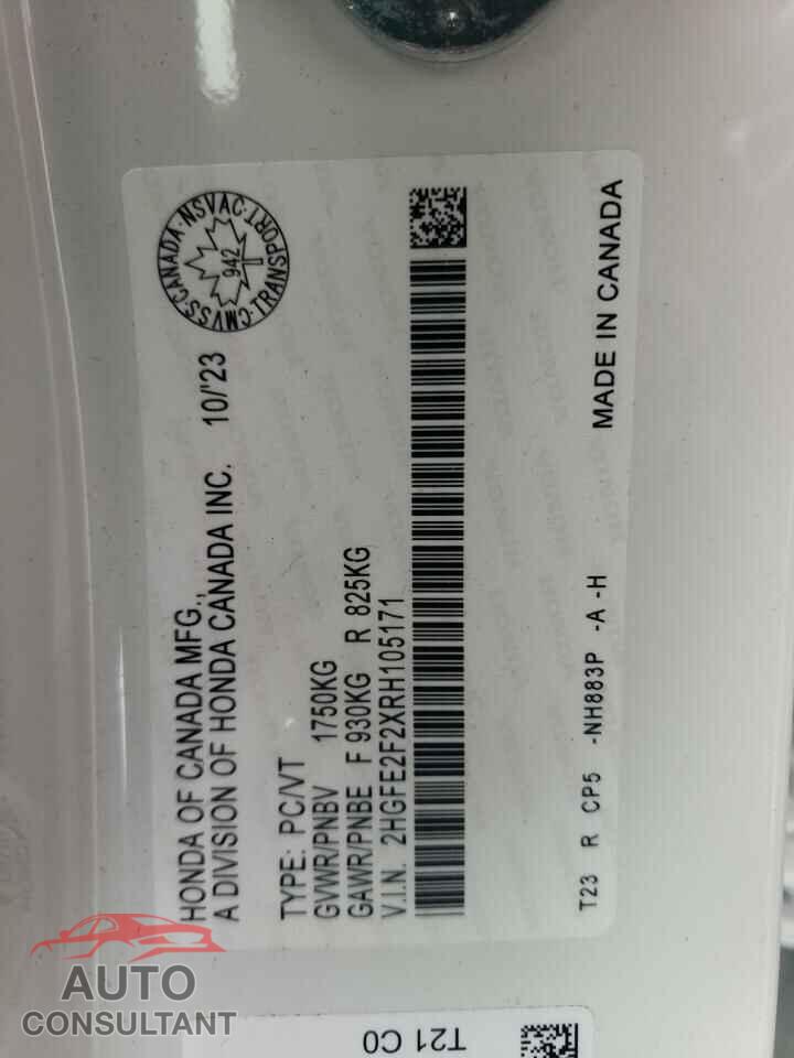 HONDA CIVIC 2024 - 2HGFE2F2XRH105171