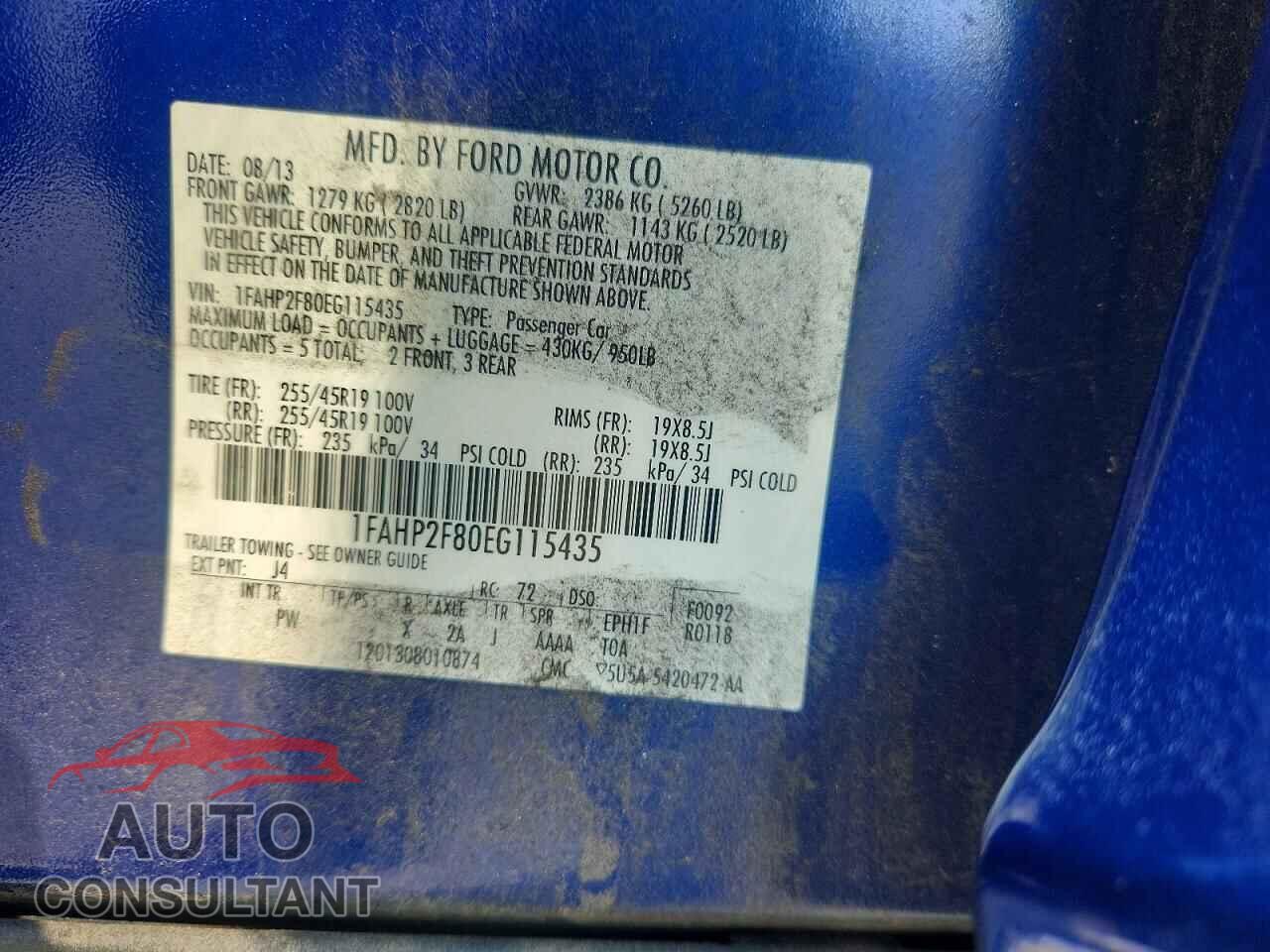 FORD TAURUS 2014 - 1FAHP2F80EG115435