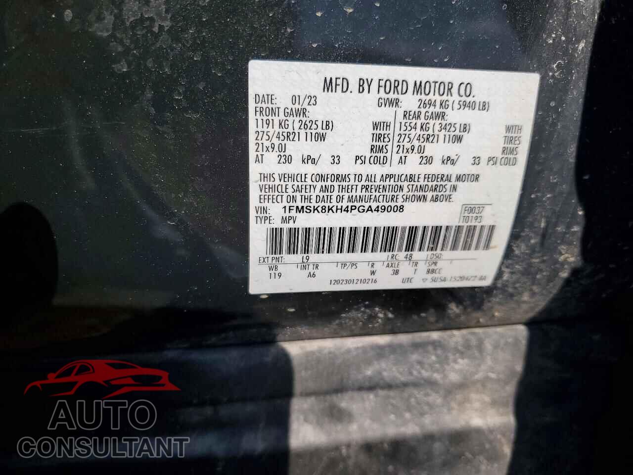 FORD EXPLORER 2023 - 1FMSK8KH4PGA49008