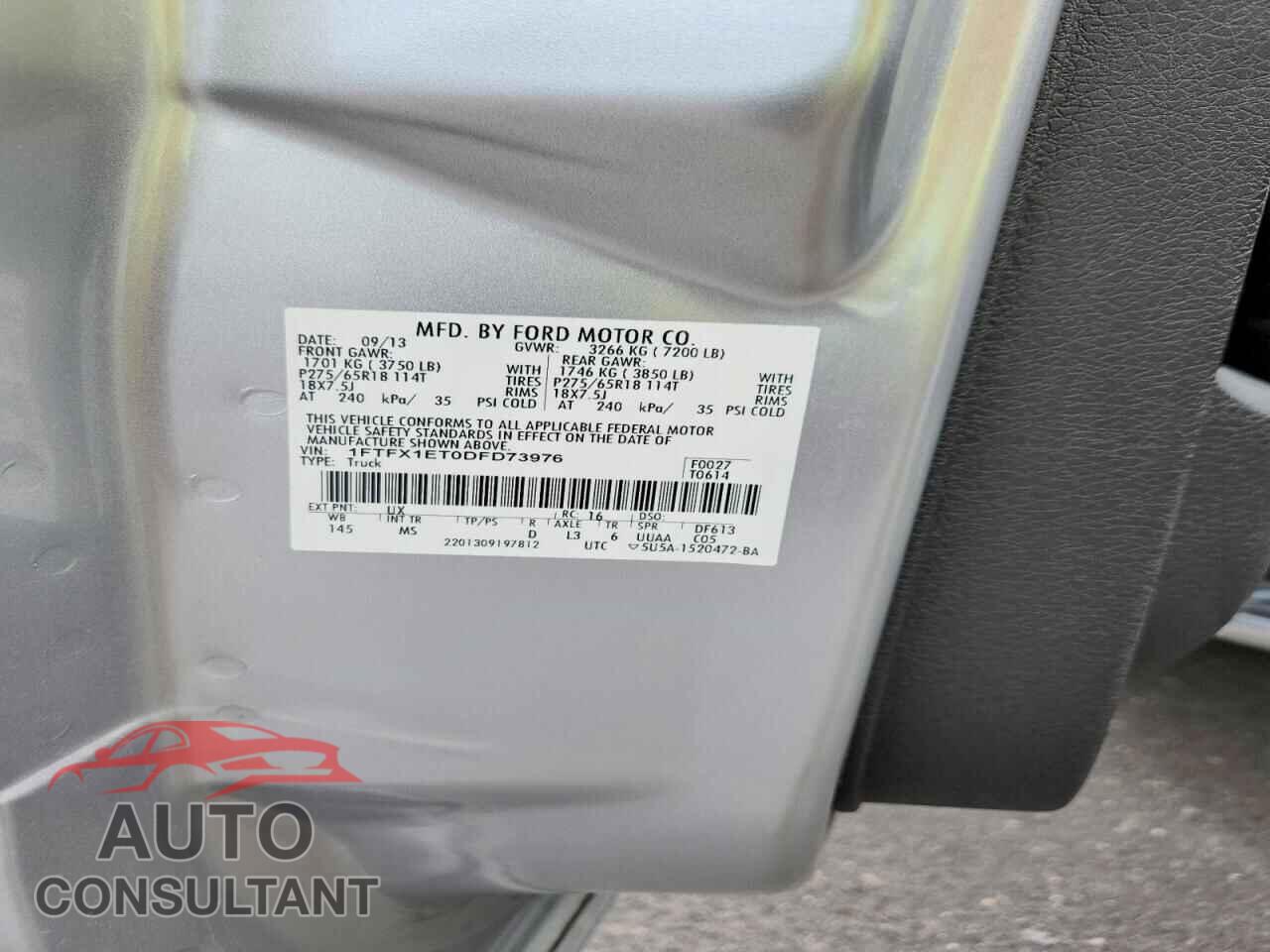 FORD F150 2013 - 1FTFX1ET0DFD73976