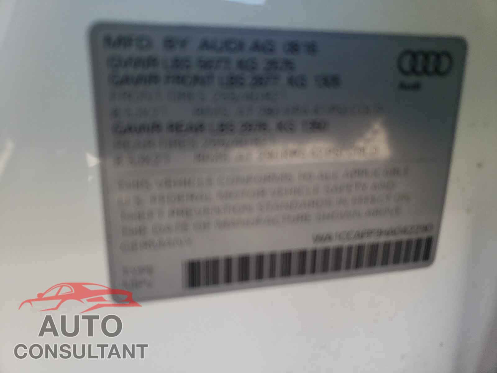 AUDI SQ5 2017 - WA1CCAFP3HA042290