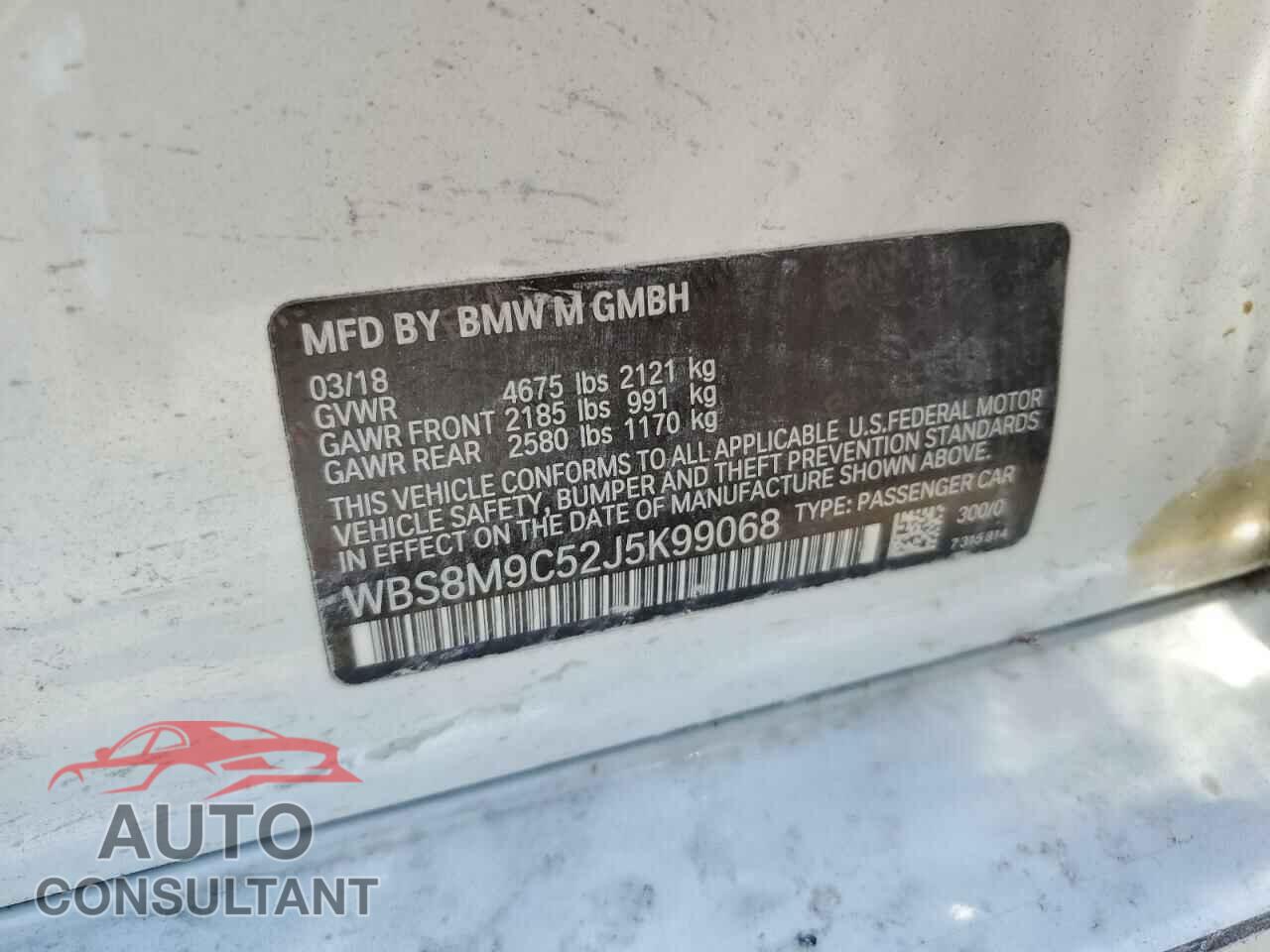 BMW M3 2018 - WBS8M9C52J5K99068