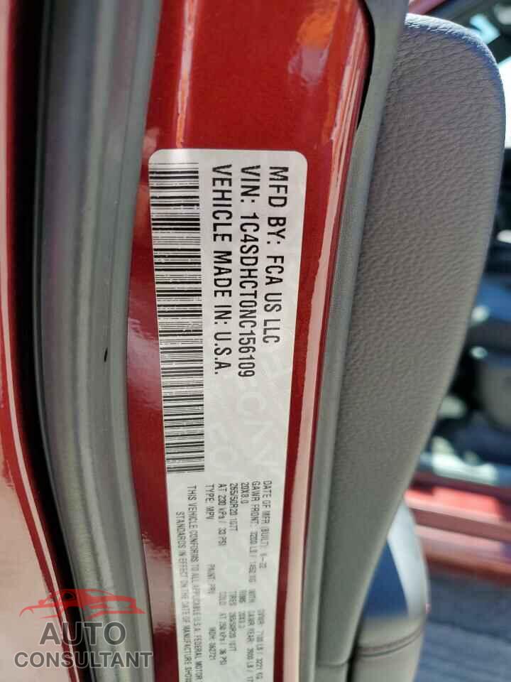 DODGE DURANGO 2022 - 1C4SDHCT0NC156109