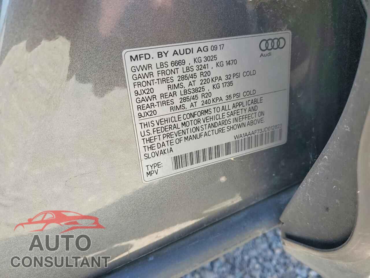 AUDI Q7 2018 - WA1AAAF73JD012823
